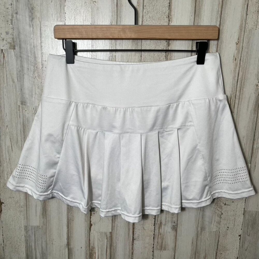 Zyia White Active Tennis Pleated Chill Clubhouse Skort Womens Size Large - Picture 3 of 6